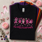 Breast Cancer Awareness Shirt, In October We Wear Pink Tee, Cute Pink Ribbon Characters Shirt, Survivor Fighter Support Gift for Women