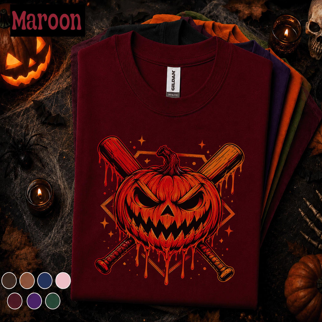 Drip Halloween Baseball Shirt, Scary Pumpkin Baseball Tee, Jack O Lantern Sports Shirt, Spooky Game Day Top, Baseball Halloween Gift
