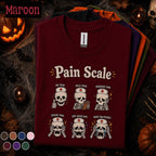 Nurse Pain Scale Halloween Shirt, Funny Skeleton Nurse Tee, Spooky Nursing Humor Gift, RN Medical Halloween T Shirt, Healthcare Worker Gift