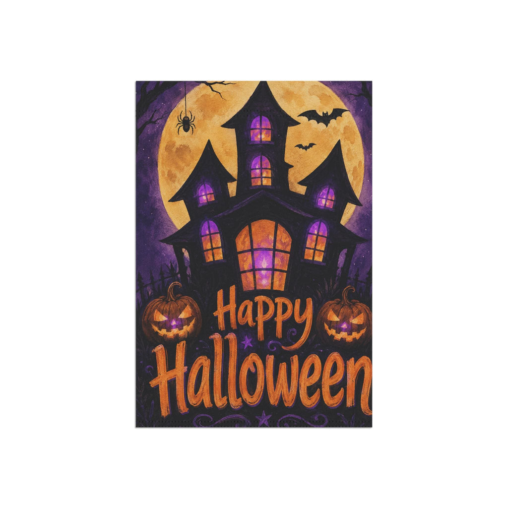 Halloween Garden Flag, Haunted House Yard Decor, Spooky Pumpkin Outdoor Flag, Full Moon Witchy Porch Decoration, Fall Home Accent Decor