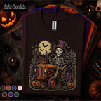 Skeleton Farmer Halloween Shirt, Spooky Tractor Tee, Vintage Farm Halloween T Shirt, Pumpkin Farmer Gift, Gothic Country Tee
