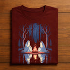 Ghosts Campfire Shirt, Cozy Spooky Halloween Tee, Ghost Camping T-Shirt, Haunted Forest Ghostfire Shirt, Camping Halloween Shirt, cap Ghost