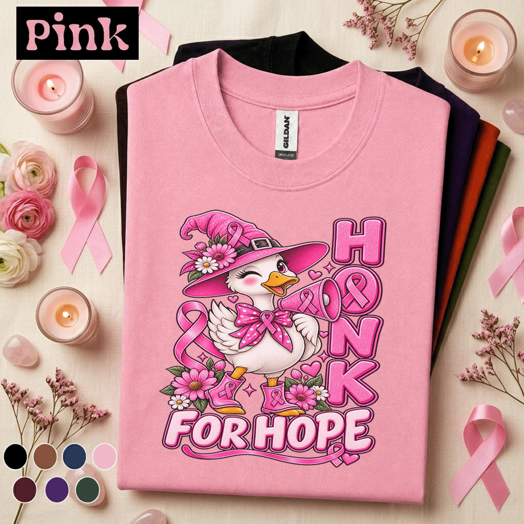 Breast Cancer Awareness Shirt, Honk for Hope Duck Tee