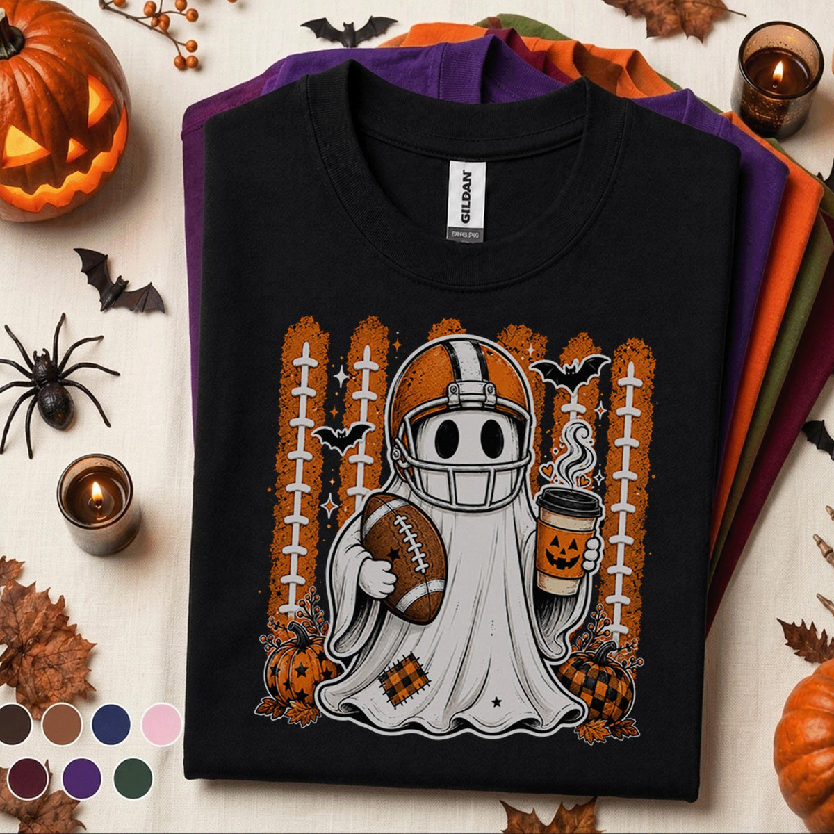 Halloween Football Shirt, Ghost Football Tee
