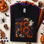 18th Birthday Halloween Shirt, Spooky Number 18 Tee