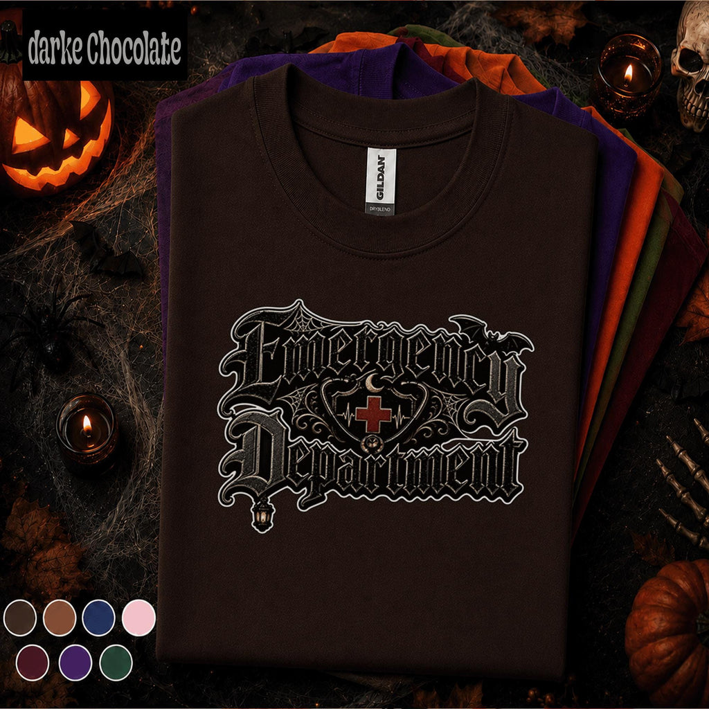 Emergency Department Halloween Shirt, Gothic ER Nurse Tee, Spooky Healthcare Worker Gift, Emergency Room Nursing Halloween T Shirt Gift