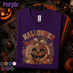 Halloween Patchwork Pumpkin Shirt, Cute Jack O Lantern Tee, Rustic Fall Shirt, Vintage Pumpkin Tee, Spooky Season Gift for Women