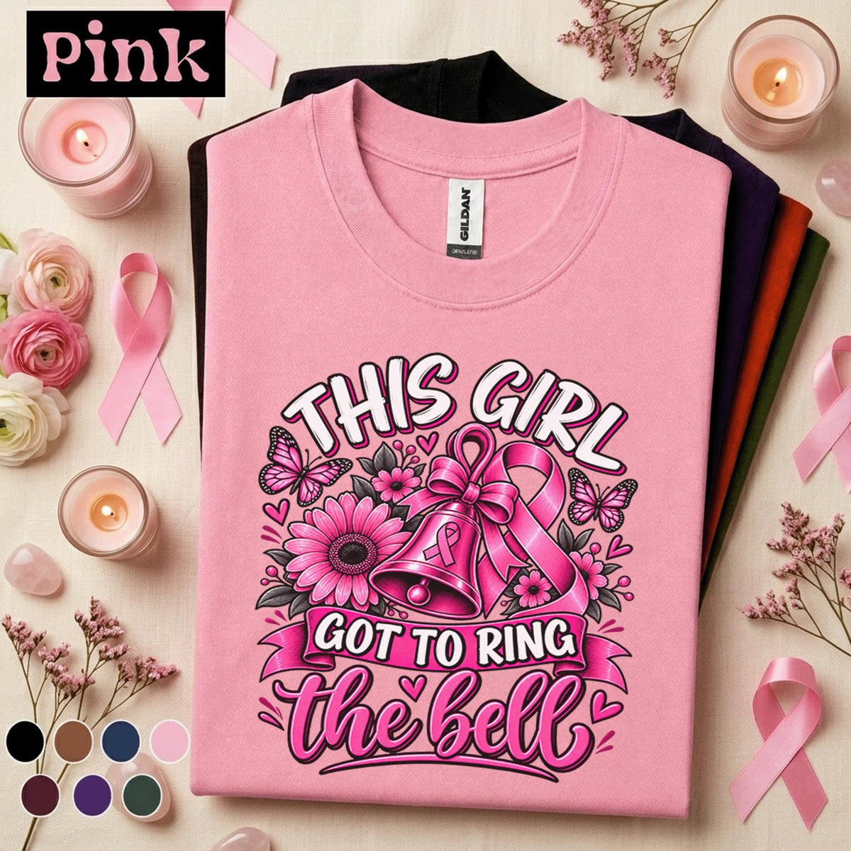 Breast Cancer Awareness Shirt, This Girl Got to Ring the Bell Tee, Pink Ribbon Survivor Shirt, Cancer Free Gift, Victory Celebration Tee