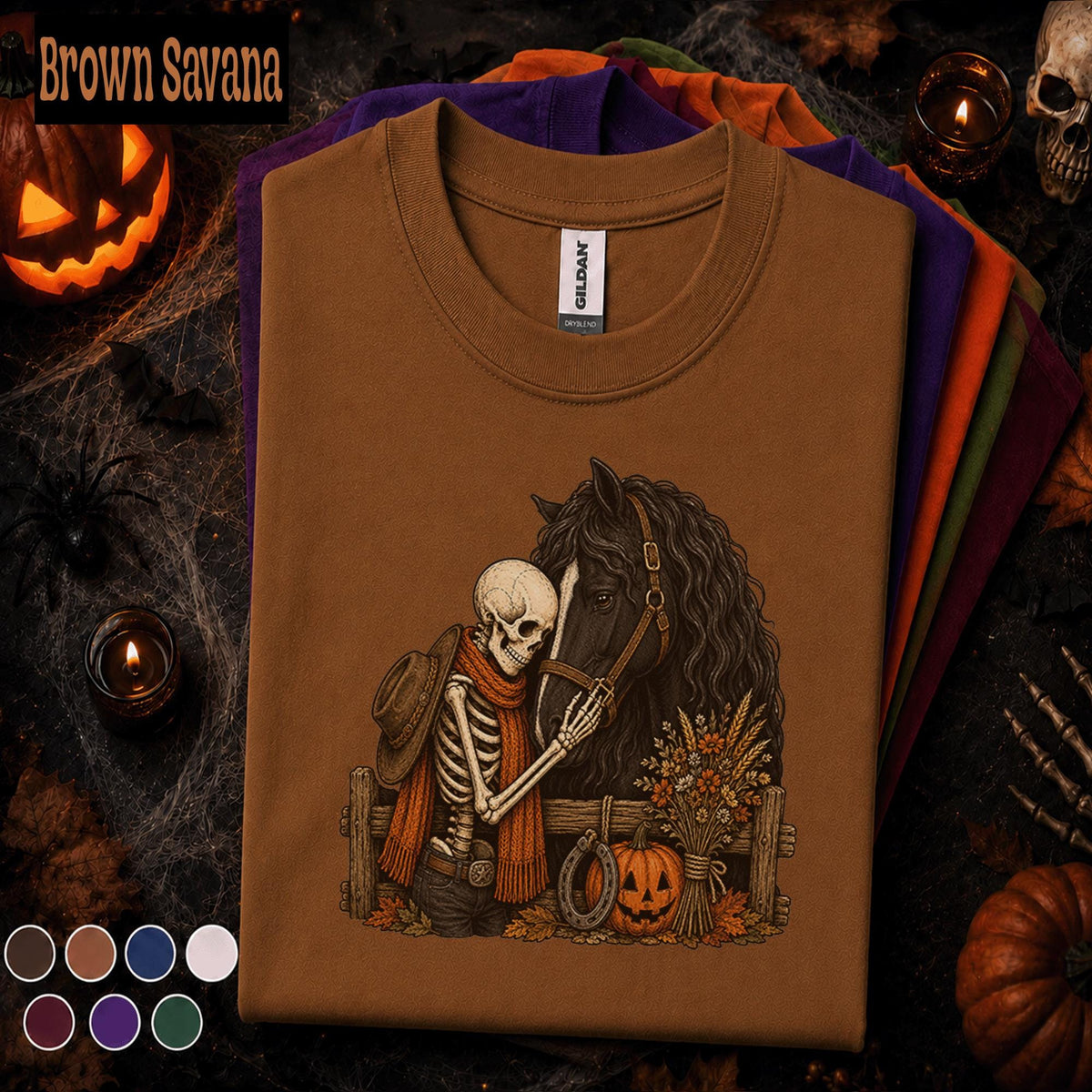 Skeleton Horse Halloween Shirt, Spooky Equestrian Tee