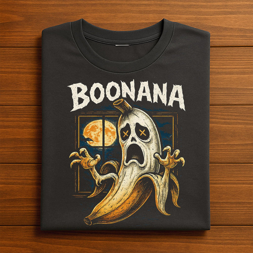 Boonana Shirt Scary Banana Ghost Costume Tee Spooky Fruit Shirts With Moon And Horror Style, Funny Halloween Shirt, Funny Ghost Sweatshirt