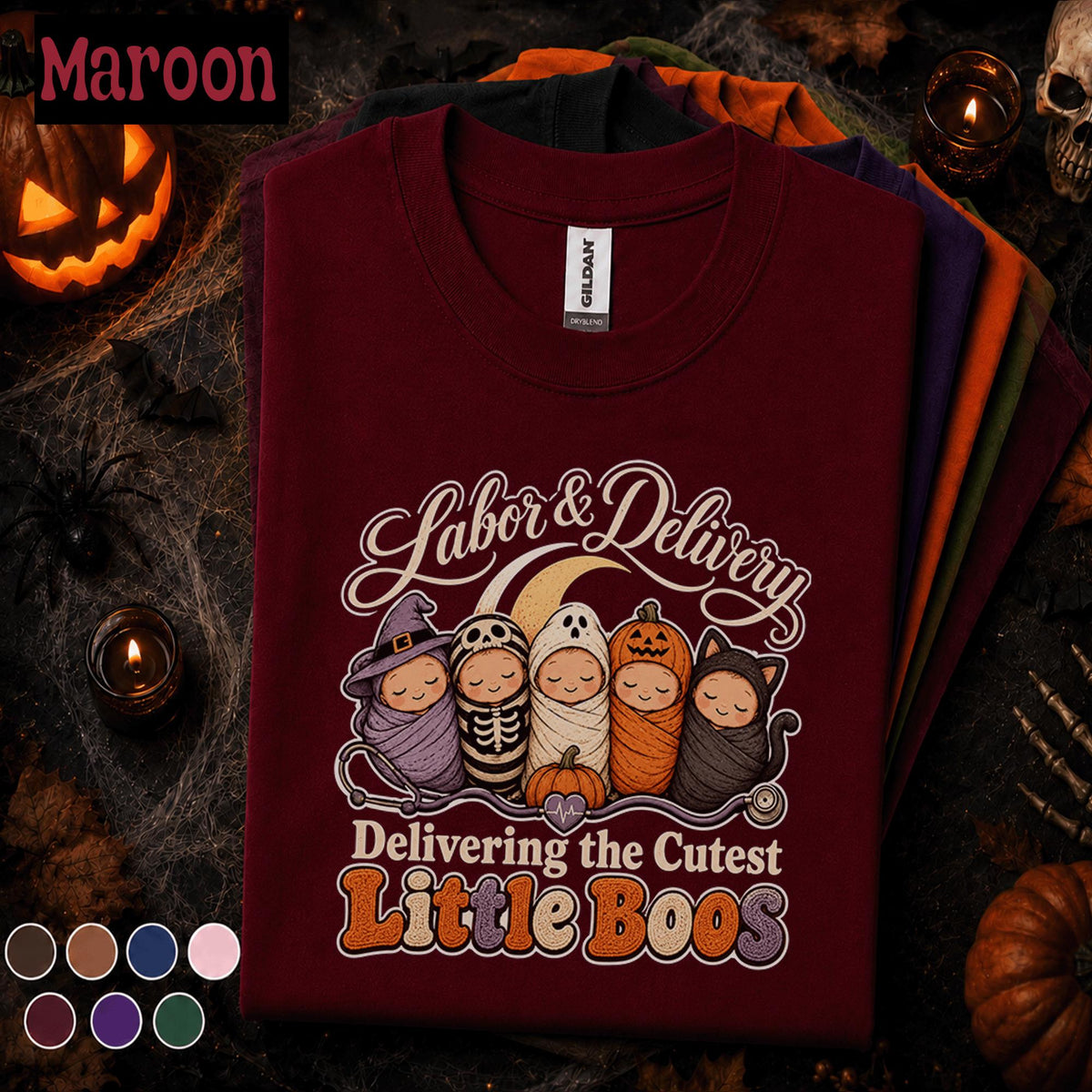Labor and Delivery Nurse Halloween Shirt, Little Boos Nurse Tee, Cute Baby Halloween Nursing Gift, L&D Nurse Spooky Season T Shirt
