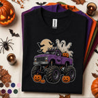 Halloween Monster Truck Shirt, Purple Pickup Ghost Tee