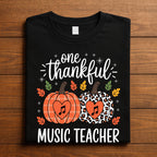 One Thankful Music Teacher Thanksgiving Shirt, Fall Music Teacher Pumpkin, Autumn Music Teacher Tee, Gift Teacher Thanksgiving Sweatshirt