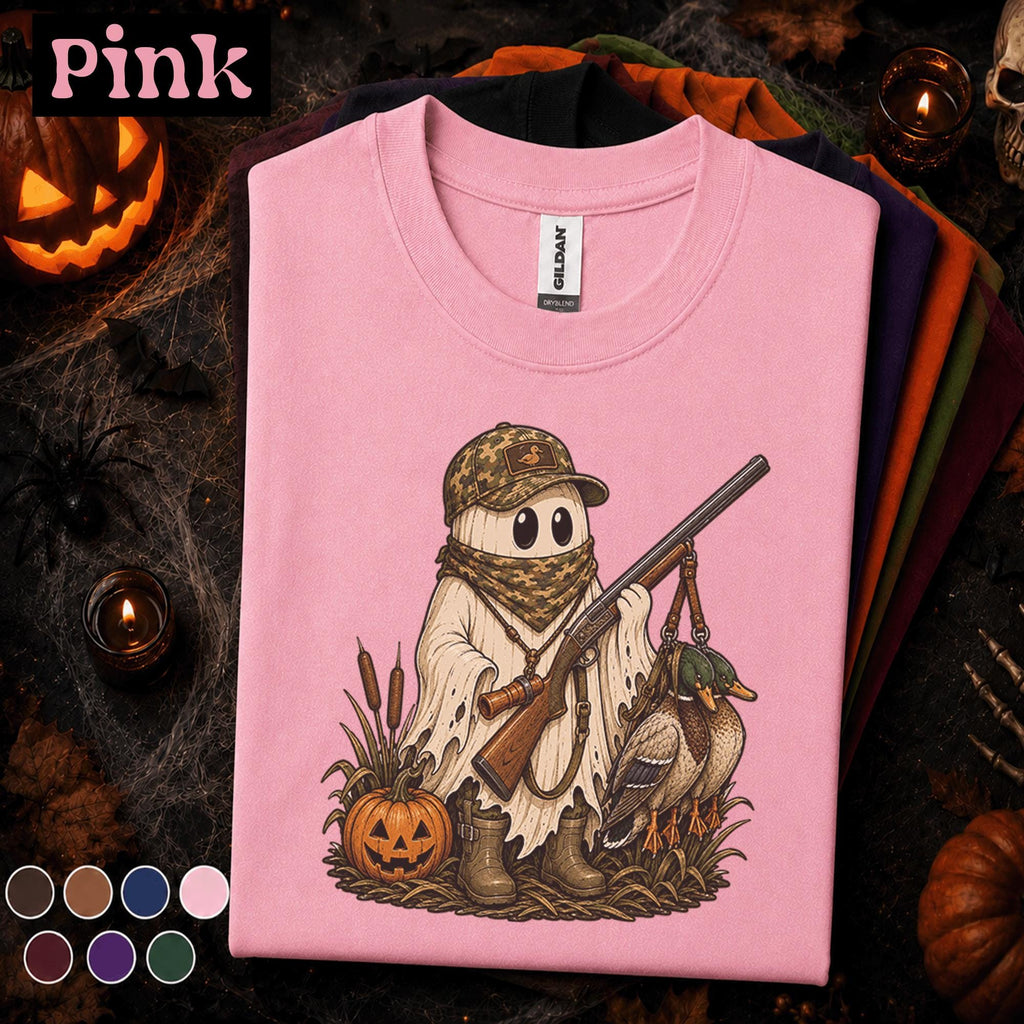 Ghost Duck Hunter Halloween Shirt, Funny Hunting Ghost Tee, Spooky Waterfowl Hunter Gift, Pumpkin Duck Hunting Shirt, Camo Fall Tee