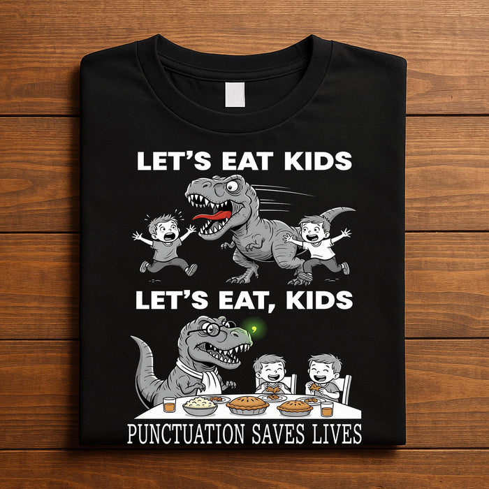Punctuation Saves Lives Funny English Teacher Grammar, Dinosaur Funny Teacher Grammar TRex