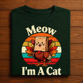 Meow I’m A Cat Thanksgiving Shirt, Funny Turkey Cat Costume Tee