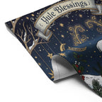 Yule Blessings Garden Flag – Pagan Winter Solstice Yard Decoration with White Stag Design, garden flag winter