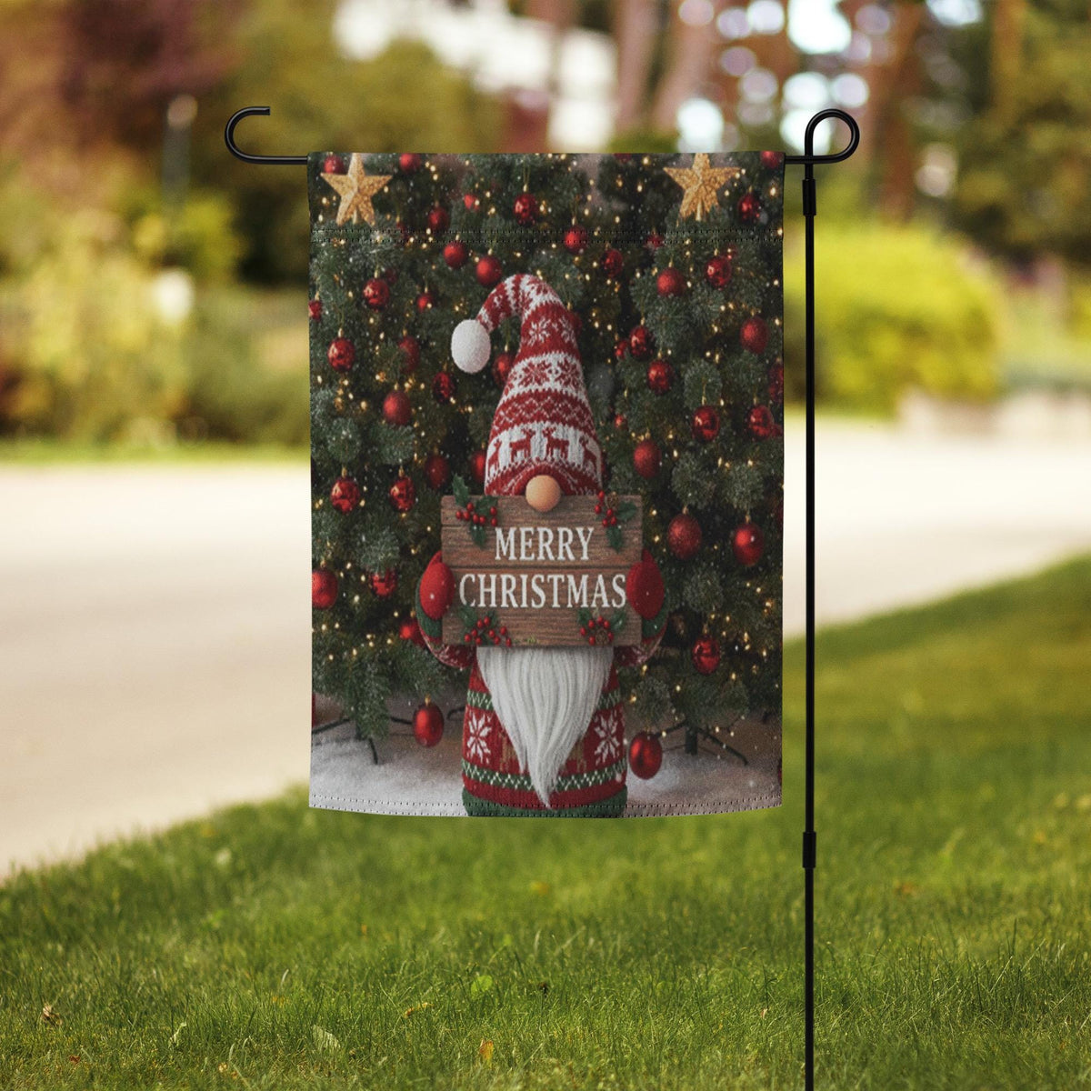 Merry Christmas Garden Flag Sublimation, Christmas Gnome 12x17 Garden Flag, Merry Christmas Gnome Garden Flag, Winter Decoration