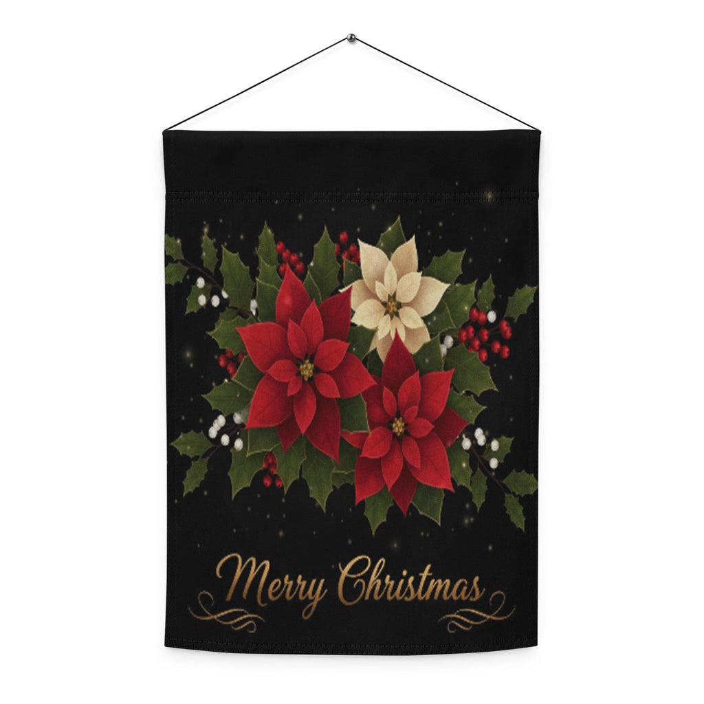 Merry Christmas Poinsettia Garden Flag: Holiday Outdoor Flag, Winter Yard Decor, Garden Flag Winter Decoration, Christmas Garden Flag