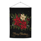 Merry Christmas Poinsettia Garden Flag: Holiday Outdoor Flag, Winter Yard Decor, Garden Flag Winter Decoration, Christmas Garden Flag