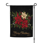 Merry Christmas Poinsettia Garden Flag: Holiday Outdoor Flag, Winter Yard Decor, Garden Flag Winter Decoration, Christmas Garden Flag