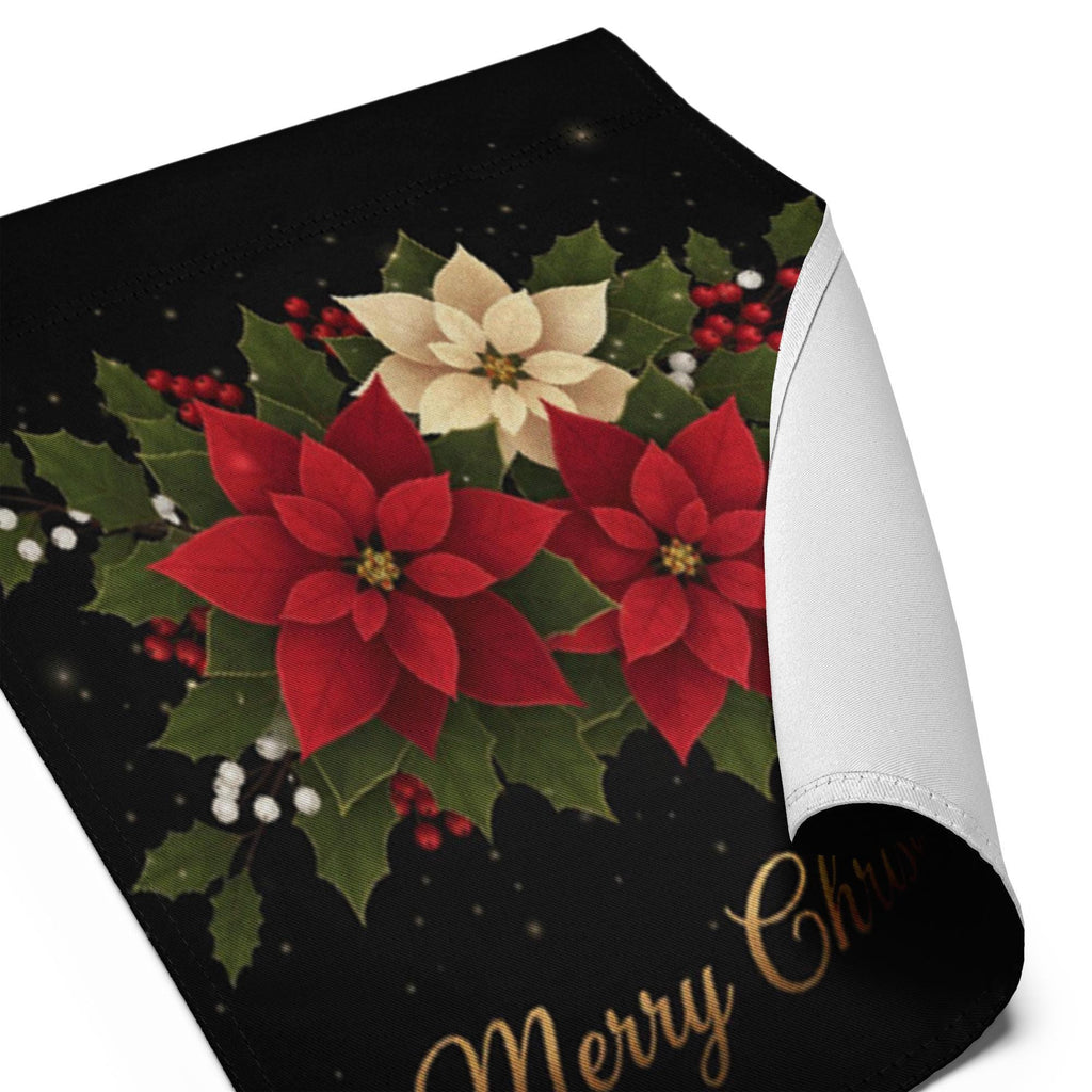 Merry Christmas Poinsettia Garden Flag: Holiday Outdoor Flag, Winter Yard Decor, Garden Flag Winter Decoration, Christmas Garden Flag