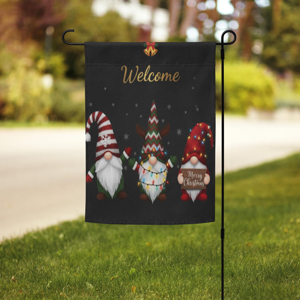 Christmas Gnome Welcome Garden Flag: Outdoor Holiday Yard Decoration, Garden Flag Winter, Winter Decoration, Christmas Garden Flag