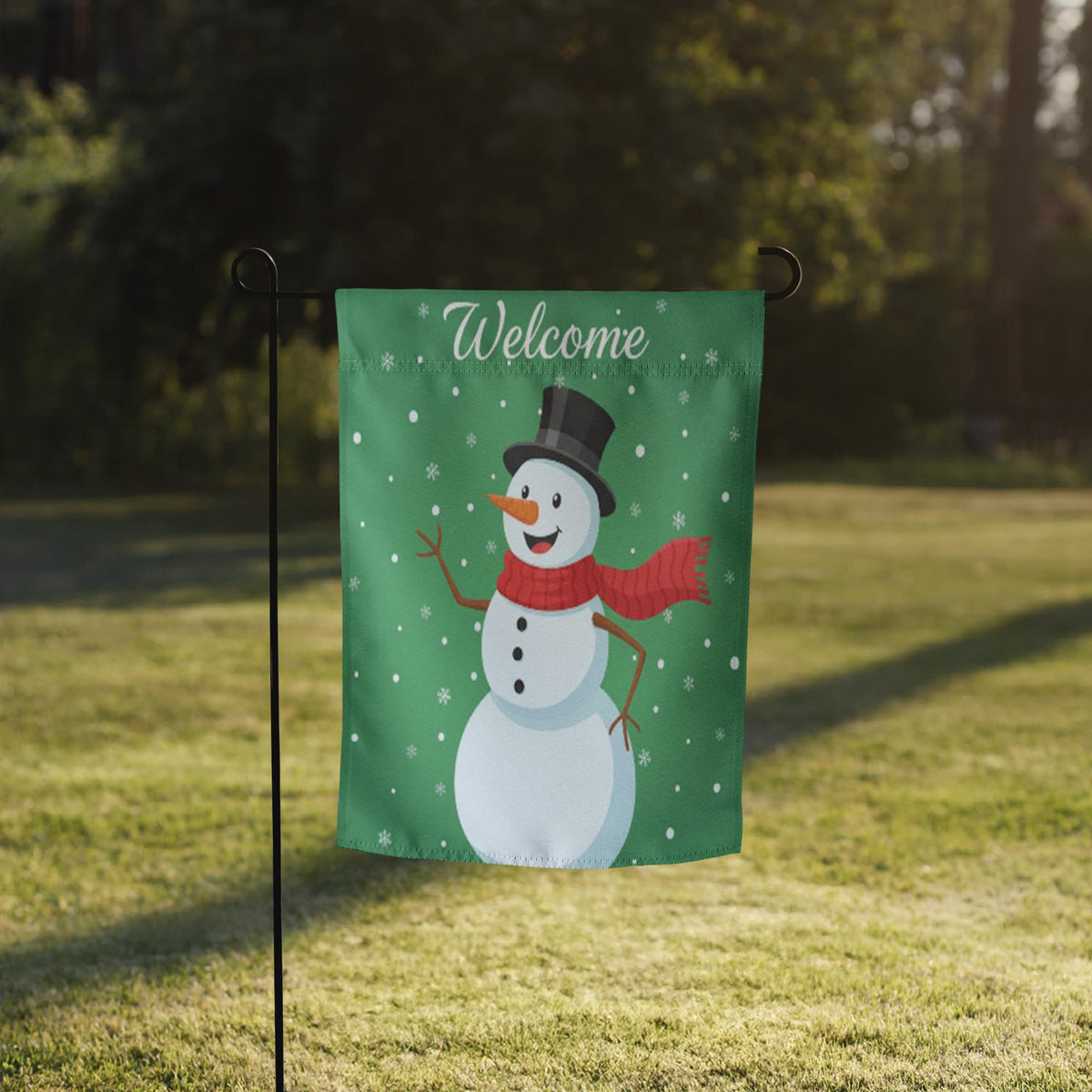 Snowman Christmas Garden Flag, Winter Welcome Yard Flag, Holiday Outdoor Decoration, Festive Xmas Porch Garden Banner, Welcome Flag