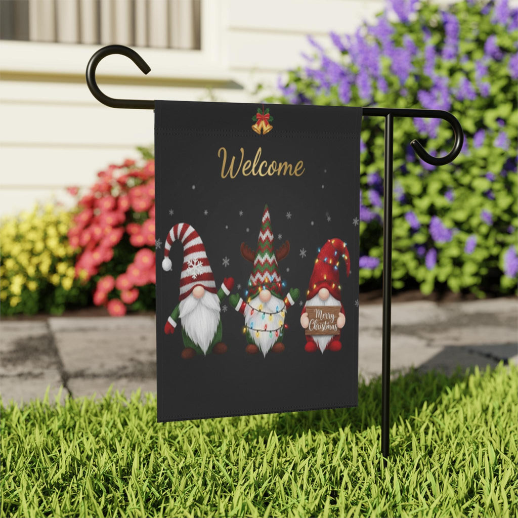 Christmas Gnome Welcome Garden Flag: Outdoor Holiday Yard Decoration, Garden Flag Winter, Winter Decoration, Christmas Garden Flag