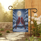 Cardinal Winter Garden Flag – Red Cardinal Flag, Winter Moon Garden Flag