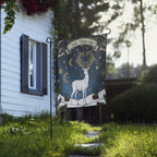 Yule Blessings Garden Flag – Pagan Winter Solstice Yard Decoration with White Stag Design, garden flag winter