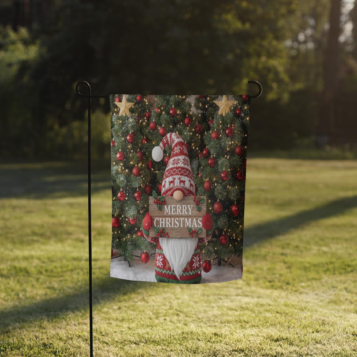 Merry Christmas Garden Flag Sublimation, Christmas Gnome 12x17 Garden Flag, Merry Christmas Gnome Garden Flag, Winter Decoration