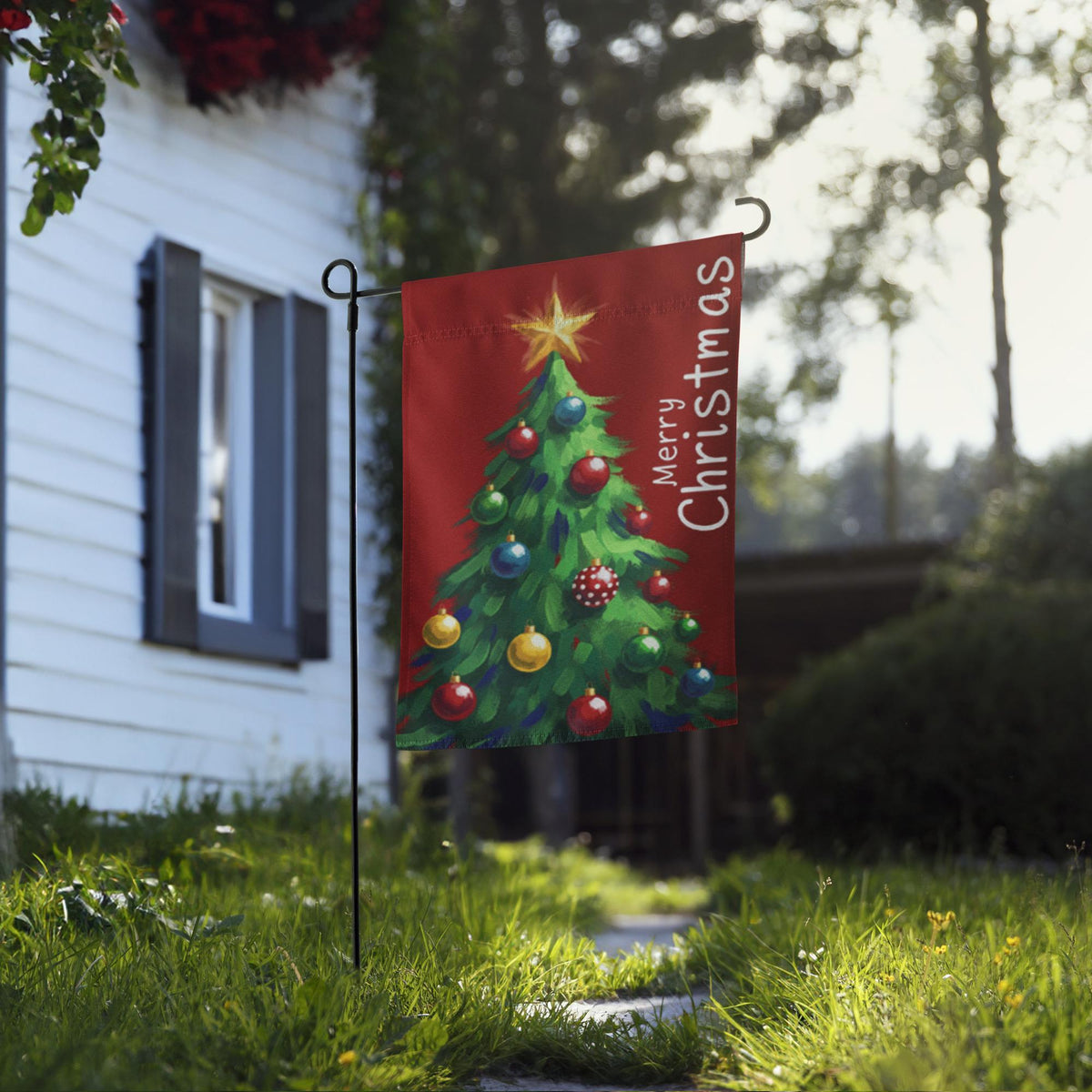 Christmas Garden Flag, Christmas Welcome Flag, Christmas Garden Flag, Outdoor Holiday Decor, Red XMAS Flag Winter, Christmas Decoration