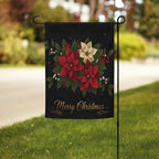 Merry Christmas Poinsettia Garden Flag: Holiday Outdoor Flag, Winter Yard Decor, Garden Flag Winter Decoration, Christmas Garden Flag