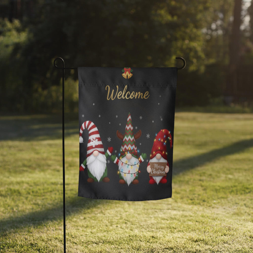 Christmas Gnome Welcome Garden Flag: Outdoor Holiday Yard Decoration, Garden Flag Winter, Winter Decoration, Christmas Garden Flag