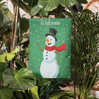 Snowman Christmas Garden Flag, Winter Welcome Yard Flag, Holiday Outdoor Decoration, Festive Xmas Porch Garden Banner, Welcome Flag