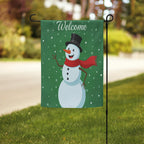 Snowman Christmas Garden Flag, Winter Welcome Yard Flag, Holiday Outdoor Decoration, Festive Xmas Porch Garden Banner, Welcome Flag