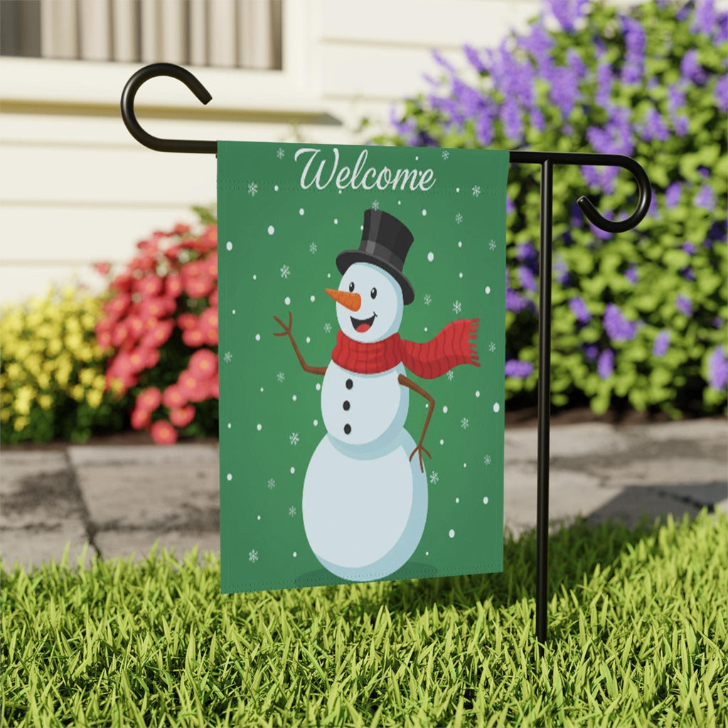 Snowman Christmas Garden Flag, Winter Welcome Yard Flag