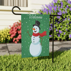 Snowman Christmas Garden Flag, Winter Welcome Yard Flag