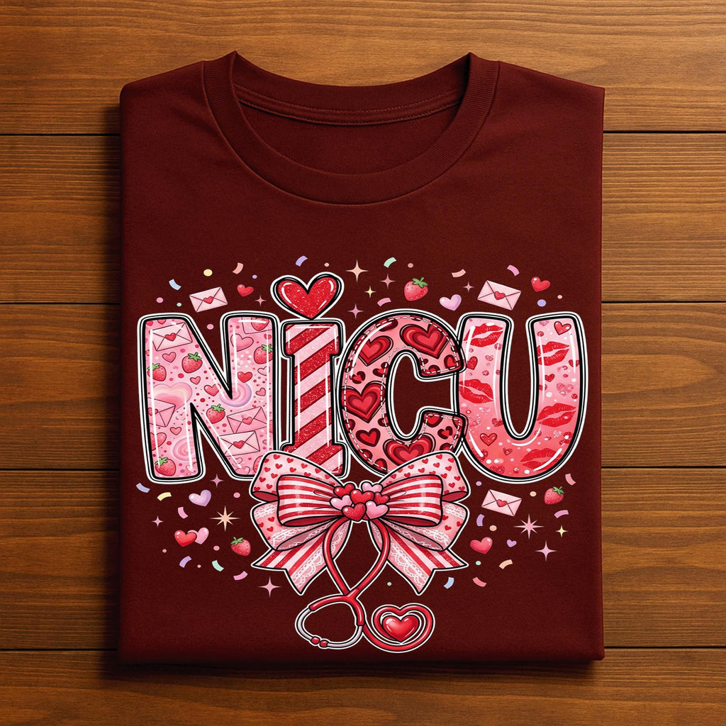 Heart NICU Valentine Shirt, Nursing NICU Valentines Day sweatshirt, Gift Nurses Neonatal intensive care unit Hoodie, Nurse Valentine sweater