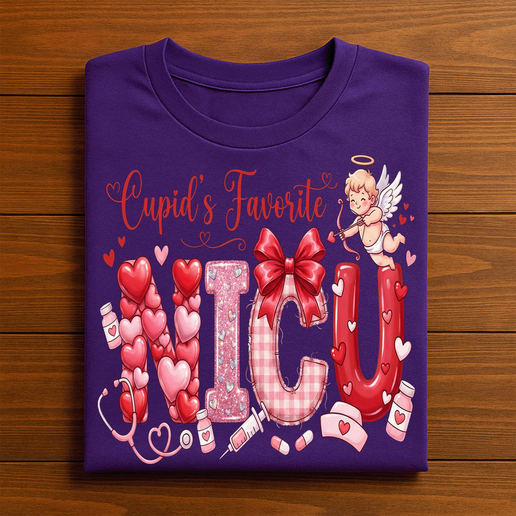Heart NICU Valentine Shirt, Nursing NICU Valentines Day sweatshirt, Gift Nurses Neonatal intensive care unit Hoodie, Cupids Favorite NICU