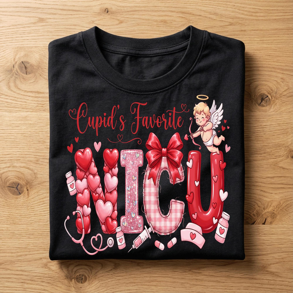 Heart NICU Valentine Shirt, Nursing NICU Valentines Day sweatshirt, Gift Nurses Neonatal intensive care unit Hoodie, Cupids Favorite NICU