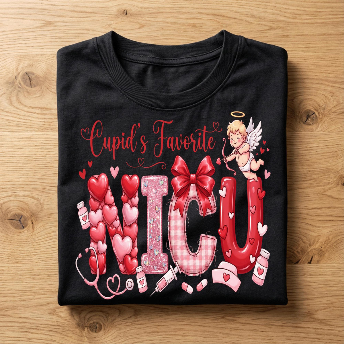 Heart NICU Valentine Shirt, Nursing NICU Valentines Day sweatshirt, Gift Nurses Neonatal intensive care unit Hoodie, Cupids Favorite NICU