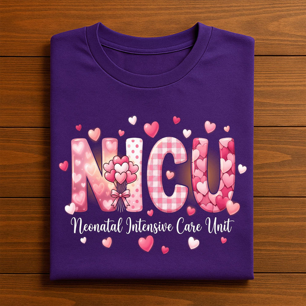 Heart NICU Valentine Shirt, Nursing NICU Valentines Day sweatshirt, Gift Nurses Neonatal intensive care unit Hoodie, Nurse Valentine sweater