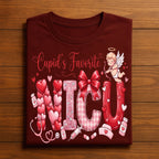 Heart NICU Valentine Shirt, Nursing NICU Valentines Day sweatshirt, Gift Nurses Neonatal intensive care unit Hoodie, Cupids Favorite NICU