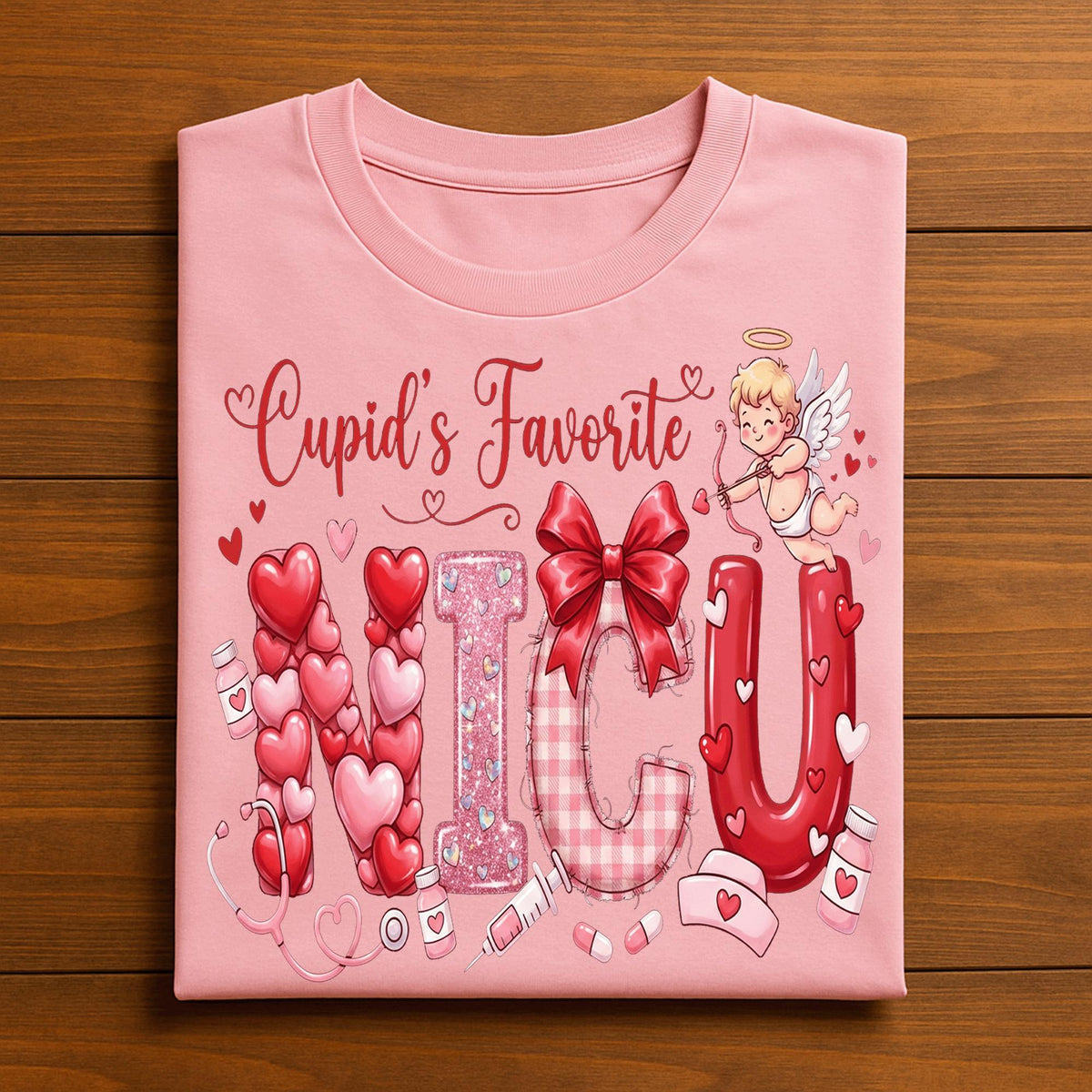 Heart NICU Valentine Shirt, Nursing NICU Valentines Day sweatshirt, Gift Nurses Neonatal intensive care unit Hoodie, Cupids Favorite NICU