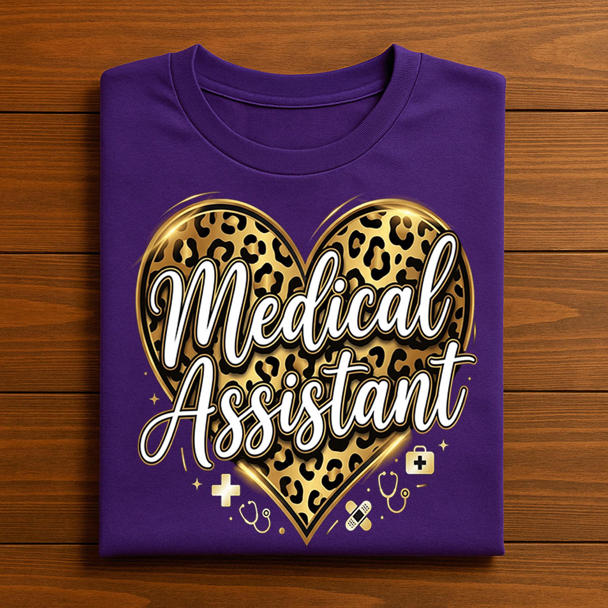 Gift Medical Assistant Shirt Leopard Heart | Trendy Healthcare Worker Tee Hoodie, Valentine Medical Assistant sweatshirt, Nurse Valentines