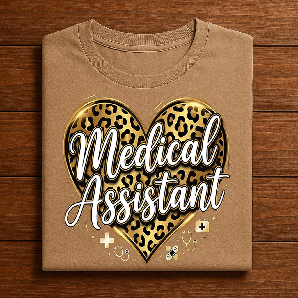 Gift Medical Assistant Shirt Leopard Heart | Trendy Healthcare Worker Tee Hoodie, Valentine Medical Assistant sweatshirt, Nurse Valentines