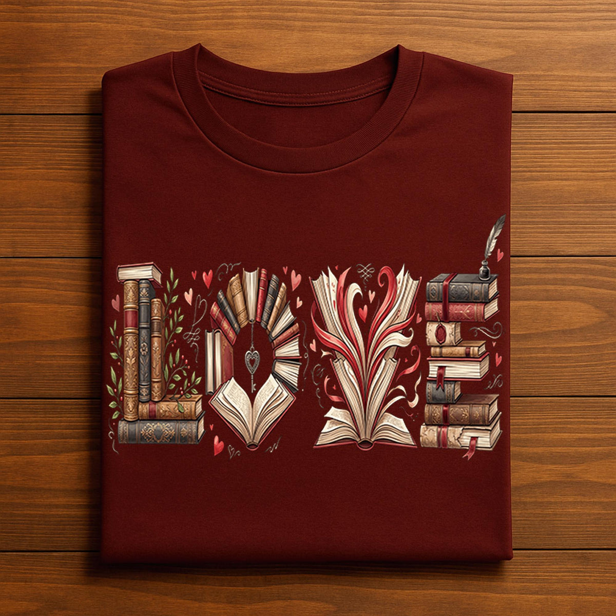LOVE Book Shirt, Reading Valentine Tee, Romantic Book Lover Hoodie Reader Gift, Teacher Valentines Day Sweatshirt, Literature Shirt
