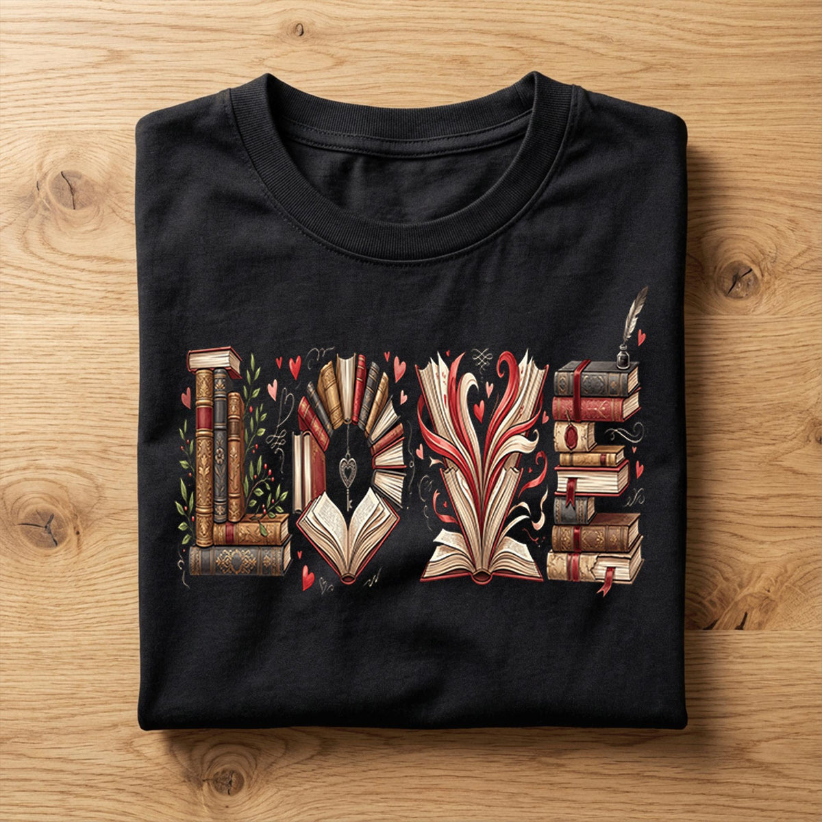 LOVE Book Shirt, Reading Valentine Tee, Romantic Book Lover Hoodie Reader Gift, Teacher Valentines Day Sweatshirt, Literature Shirt